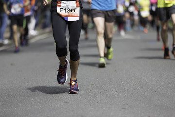 Marathonläuferin in Front
