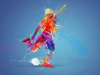 Zelfklevend Fotobehang soccer player abstract concept © adimas