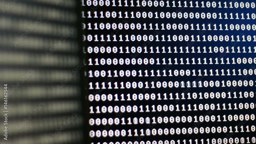 Poster close up shot random binary digi number 0 and 1 over dark background shallow depth of field