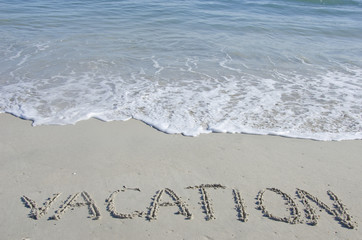 Beach Vacation Written in the Sand