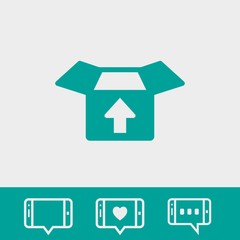 open box with arrow icon stock vector illustration flat design