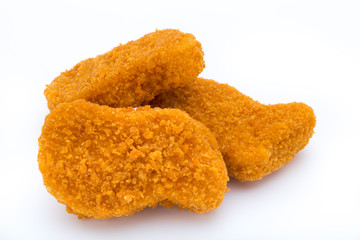 Nugget chiken on the white background.