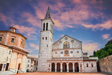 Fototapeta na wymiar Spoleto, Umbria, Italy: cathedral of Santa Maria Assunta