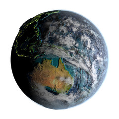 Fototapeta premium Australia on detailed planet Earth