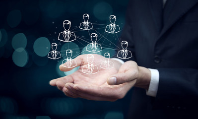 businessman working on digital virtual screen