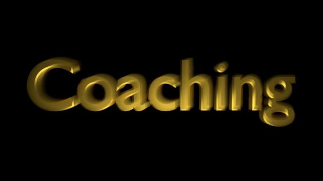 Bear market coaching animation with streaking text in gold letters