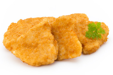 Nugget chiken on the white background.