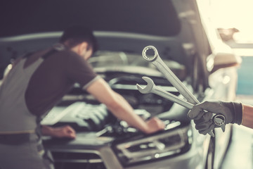 At the auto service