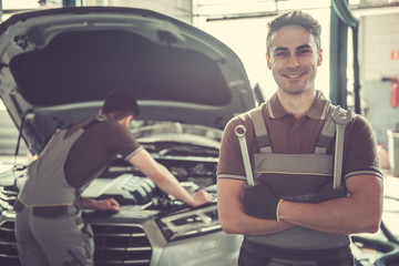 At the auto service