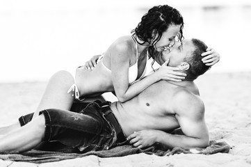 couple in love on a beach