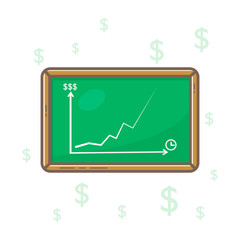 Business income graph on chalkboard with chalk