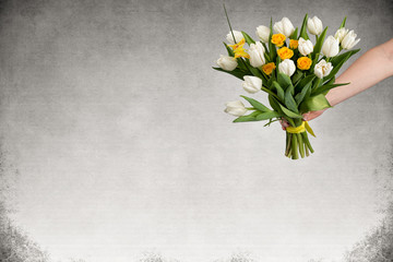 White tulips bouquet.Spring,women's day and mother's day.