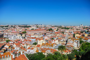 Fototapeta na wymiar Aerial view of Lisbon from famous viewpoint