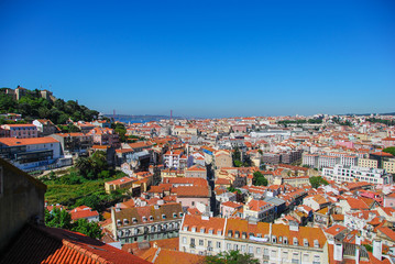 Fototapeta na wymiar Aerial view of Lisbon from famous viewpoint