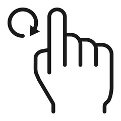 Obraz premium Rotate right line icon, touch and hand gestures