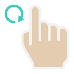 Rotate right flat icon, touch and hand gestures