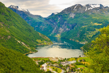 Fototapeta na wymiar View on Geirangerfjord in Norway