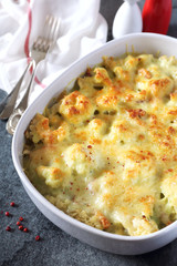 Cauliflower casserole with bechamel sauce with parsley butter