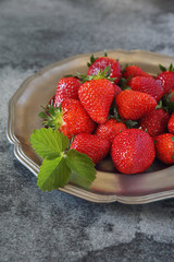 Raw red strawberries