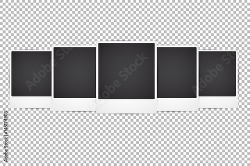Set Of Vector Instant Photo Frames Realistic Mockup On Set Of Vector Instant Photo Frames Realistic Mockup On Transpa Background Vintage