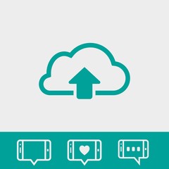 cloud upload icon stock vector illustration flat design