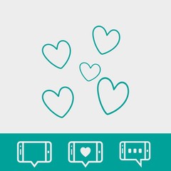 heart icon stock vector illustration flat design