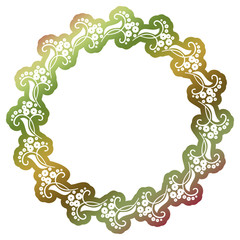 Beautiful round gradient frame. Color silhouette frame for advertisements, wedding and other invitations or greeting cards. Raster clip art.