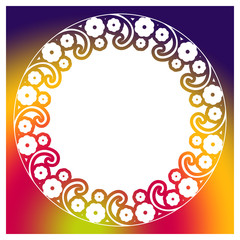 Beautiful round gradient frame. Color silhouette frame for advertisements, wedding and other invitations or greeting cards. Raster clip art.