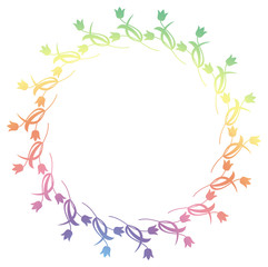 Fototapeta na wymiar Beautiful round gradient frame. Color silhouette frame for advertisements, wedding and other invitations or greeting cards. Raster clip art.