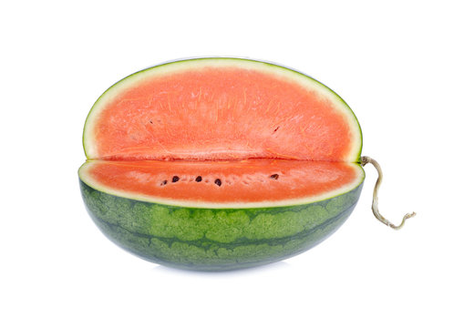 Cut Red Watermelon On White Background