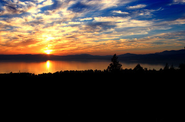 Sunset by the sea of Galilee