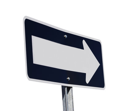 blank arrow sign isolated on white background