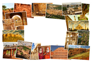 Fototapeta na wymiar Collage pictures of Rajasthan, India