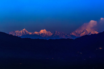 Fototapeta na wymiar Scenic view of Kanchenjunga is the third highest mountain in the world, Himalayas, Sikkim.India