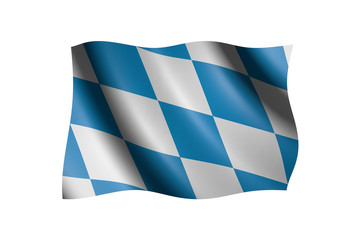 Flag of Bavaria isolated on white, 3d illustration