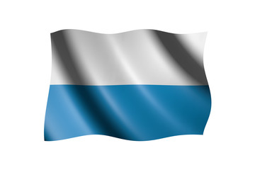 Flag of Bavaria isolated on white, 3d illustration