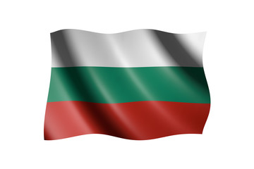 Flag of Bulgaria isolated on white, 3d illustration