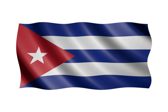 Flag of Cuba isolated on white, 3d illustration