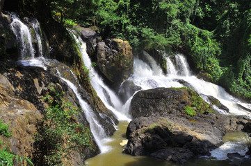 Pha Sua waterfall ; located in Jum Bae district, 26 kms from Maehongson Thailand.