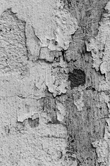 Scratched old concrete wall black and white