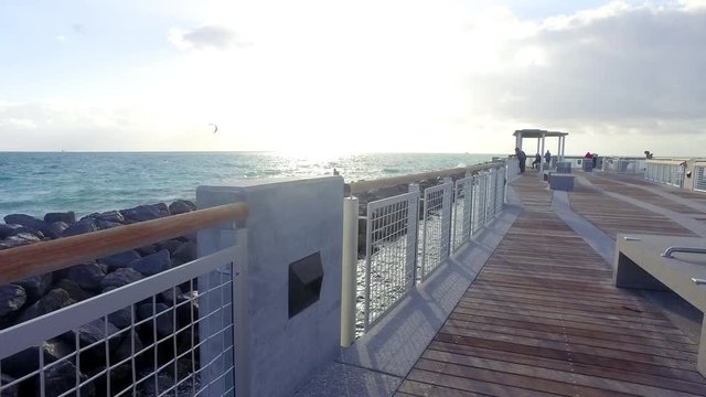 Morning on Miami Beach South Pointe Pier Sunlight Beautiful Ideal Weather