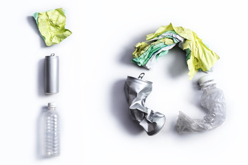 recycling / paper, cans and plastic