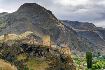 Fototapeta na wymiar View on Khertvisi fortress on mountain. Georgia
