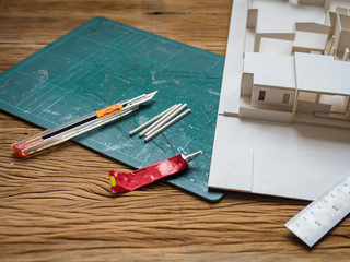 cutting paper architectural model
