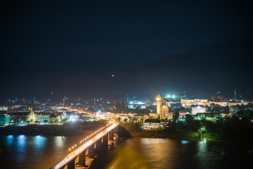 Fototapeta na wymiar night landscape of pakse champasak laos