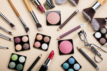 Different Type Of Makeup Brushes And Make-up Products