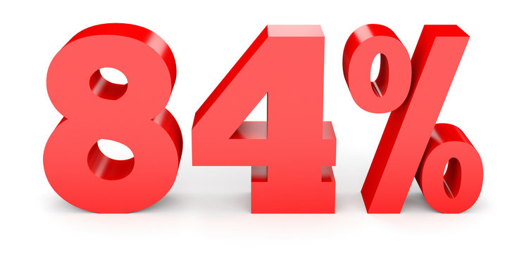 Eighty four percent off. Discount 84 %.