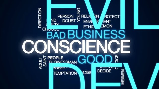 Conscience design animated word cloud, text design animation.