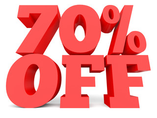 Seventy percent off. Discount 70 %.