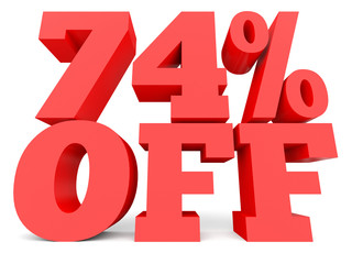 Seventy four percent off. Discount 74 %.